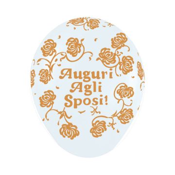 PALLONCINO AUGURI AGLI SPOSI 12" PZ.100