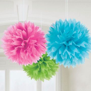 DECORAZIONE POM POM MULTICOLOR PZ.3