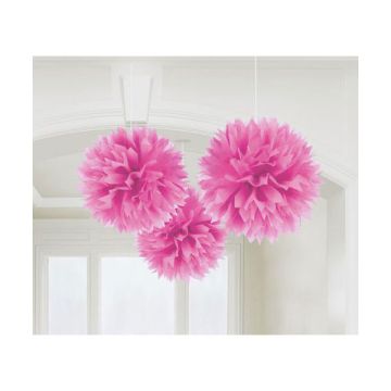 DECORAZIONE POM POM ROSA PZ.3