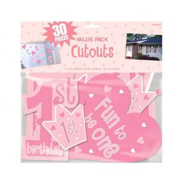 DECORAZIONE 1° COMPLEANNO BAMBINA PZ.30