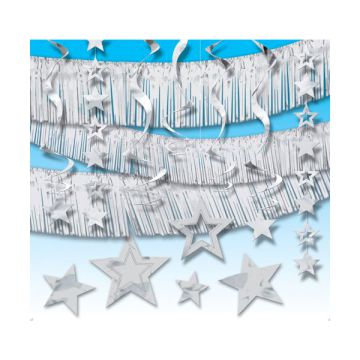 KIT FESTONE STELLE ARGENTO PZ.21