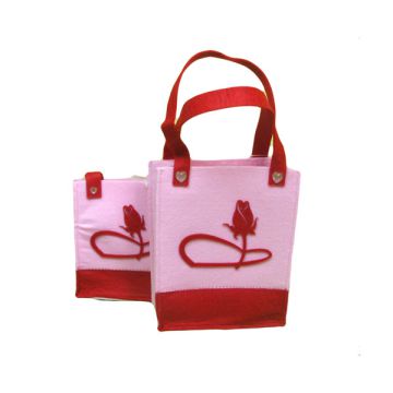 BORSA IN FELTRO ROSE PZ.2
