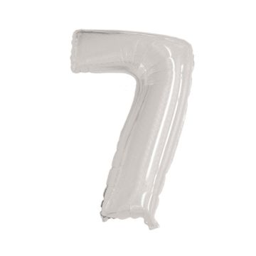 PALLONCINO NUMERO 7 GLITTER ARGENTO PZ.1