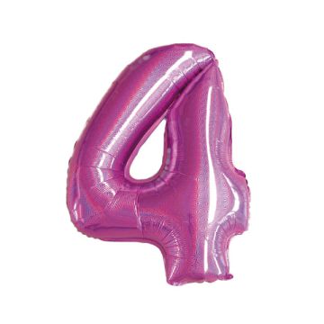 PALLONCINO NUMERO 4 GLITTER FUXIA PZ.1