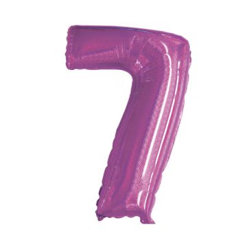 PALLONCINO NUMERO 7 GLITTER FUXIA PZ.1