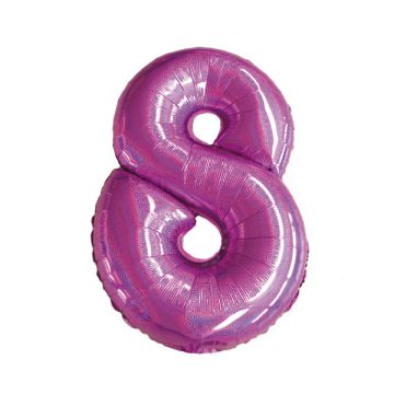 PALLONCINI NUMERO 8 GLITTER FUXIA PZ.10