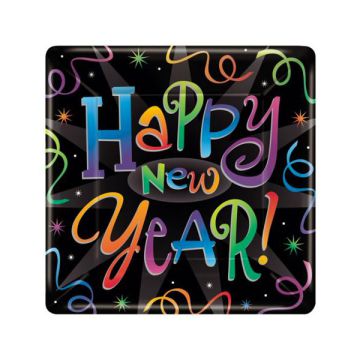 PIATTO QUADRATO HAPPY NEW YEAR PZ.8