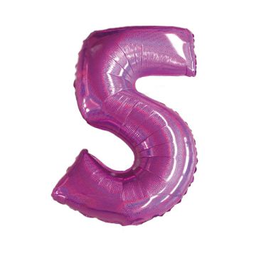 PALLONCINO NUMERO 5 GLITTER FUXIA PZ.1