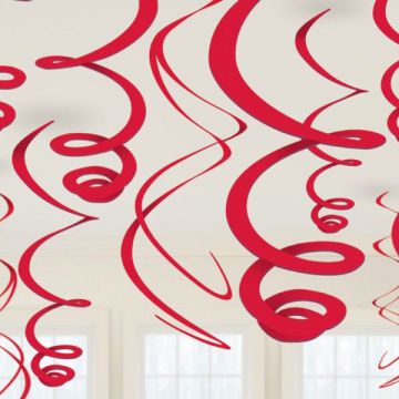 DECORAZIONE ROSSA SPIRALE PZ.12