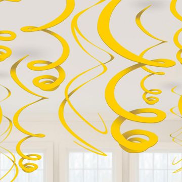 DECORAZIONE GIALLA SPIRALE PZ.12