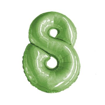 PALLONCINI NUMERO 8 GLITTER VERDE PZ.10