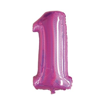PALLONCINO NUMERO 1 GLITTER FUXIA PZ.1