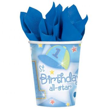 BICCHIERI 1° COMPLEANNO BAMBINO PZ.18