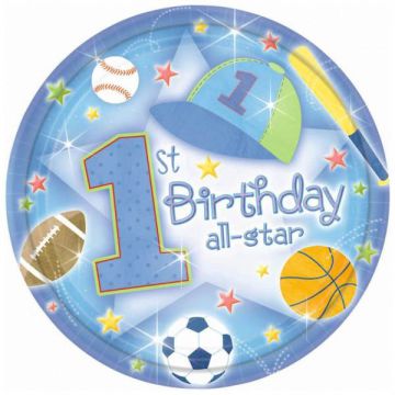 PIATTINI 1° COMPLEANNO BAMBINO. PZ.18