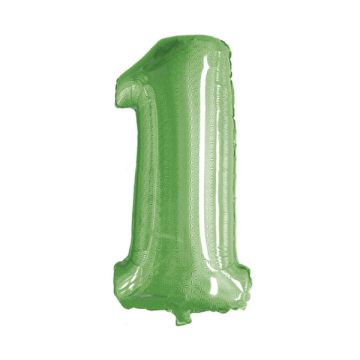 PALLONCINI NUMERO 1 GLITTER VERDE PZ.10