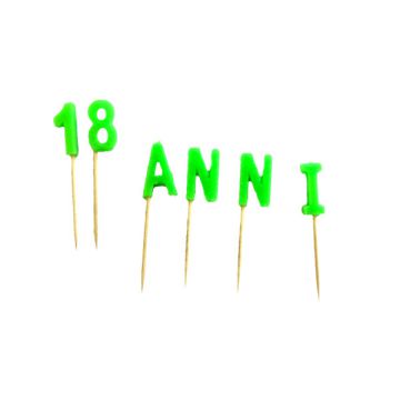 CANDELINE 18 ANNI NEON VERDE PZ.1