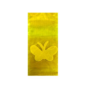 NASTRO ORGANZA FARFALLE GIALLO PZ.1