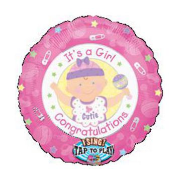 PALLONCINO NASCITA BAMBINA MUSICALE PZ.1