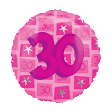 PALLONCINO 30° COMPLEANNO ROSA PZ.1