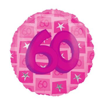PALLONCINO 60° COMPLEANNO ROSA PZ.1