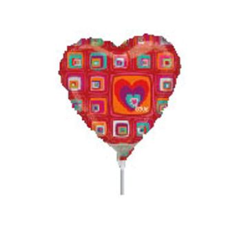 PALLONCINO FUNKY SQUARES HEART PZ.5