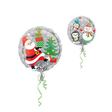 PALLONCINO BABBO NATALE E PINGUINI PZ.1