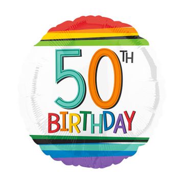 PALLONCINO 50° COMPLEANNO RAINBOW PZ.1