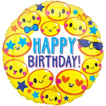 PALLONCINI COMPLEANNO EMOTICONS FUN PZ.1