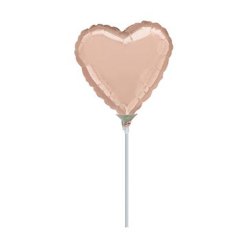 PALLONCINO CUORE ROSE GOLD 9" PZ.10