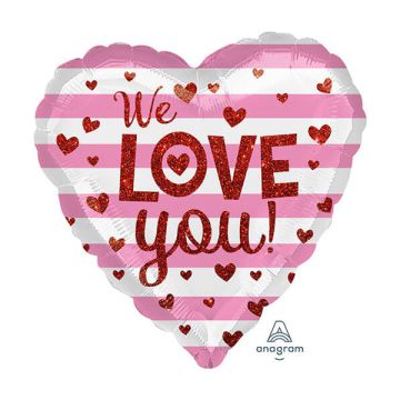 PALLONCINI LOVE YOU GLITTER HEARTS PZ.1
