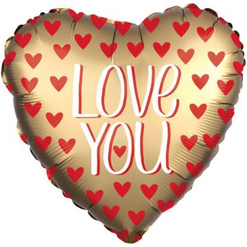 Palloncini satin love you gold pz.1