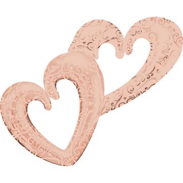 Palloncino Cuore Doppio Rose Gold Pz.1