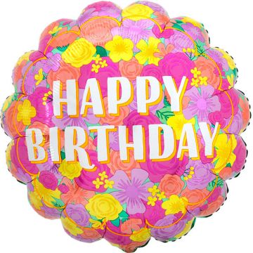 Palloncino Compleanno Fiori Pz.1