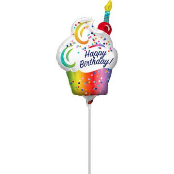 Palloncini Torta Compleanno Pz.5 Mylar Mini Shape Da Saldare Esclusa Bacchetta 8"/20cm W X 12"/30cm H