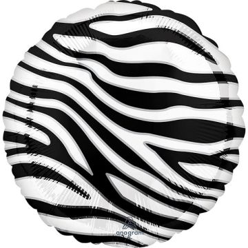 Palloncini Zebra Pz.1 Mylar Tondo 18"/45cm W X 18"/45cm H