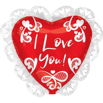 Palloncini cuore ti amo merletto pz.1