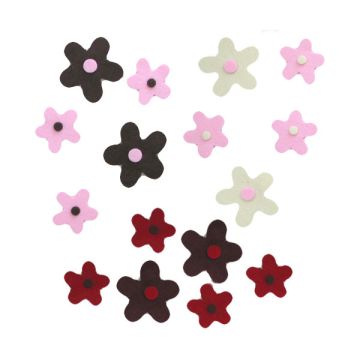 FIORE IN FELTRO FILO ROSA MARRONE PZ.1