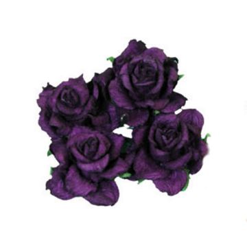 ROSE IN CARTA VIOLA PZ.4