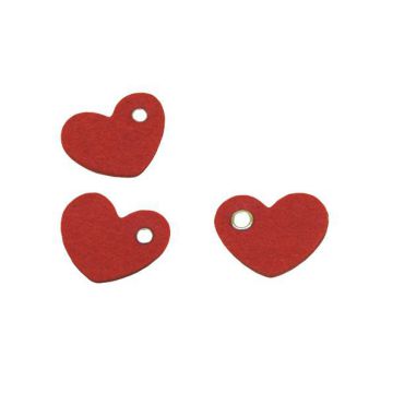 CUORE IN FELTRO ROSSO PZ.12