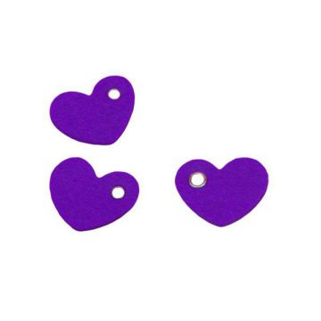 CUORE IN FELTRO VIOLA PZ.12