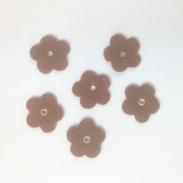 FIORE IN FELTRO MARRONE PZ.12