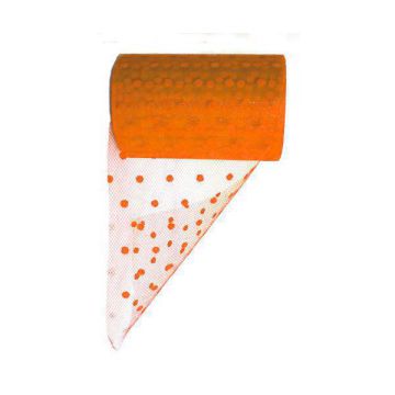 TULLE POIS ARANCIO PZ.1