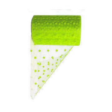 TULLE POIS VERDE LIME PZ.1