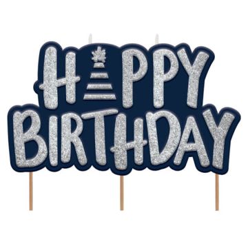 Candelina Happy Birthday Glitter Pz.1