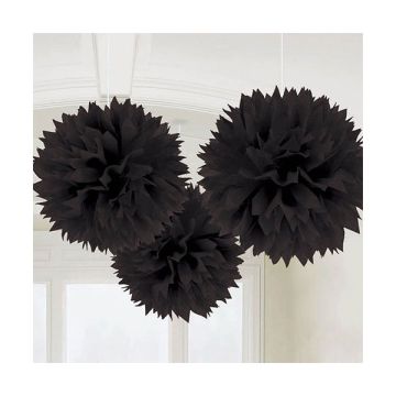 DECORAZIONE POM POM NERO PZ.3