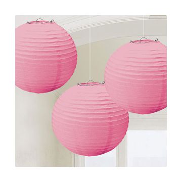 FESTONE LANTERNA SFERA ROSA LIGHT PZ.3