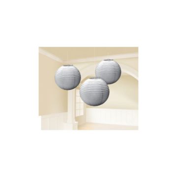 FESTONE LANTERNA SFERA ARGENTO PZ.3