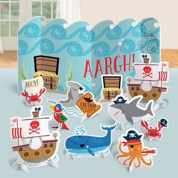 Centrotavola Kit Pirati Del Mare Pz.11 Kit Per Tavola Assortito In Carta 11 Pc. 59.9 Cm / 11.4 - 24.7 Cm
