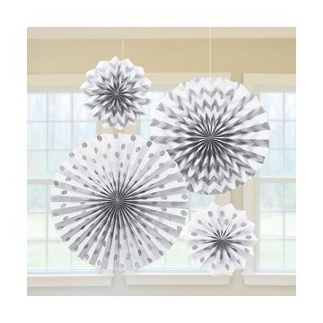 DECORAZIONE ROSONE BIANCO PZ.4