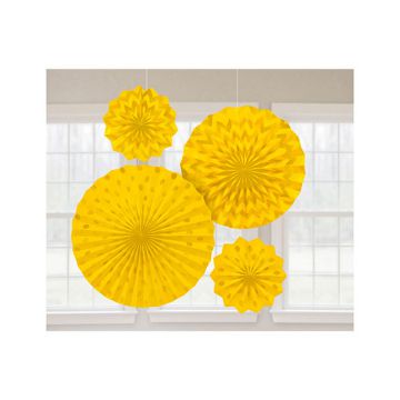 DECORAZIONE ROSONE GIALLO PZ.4
